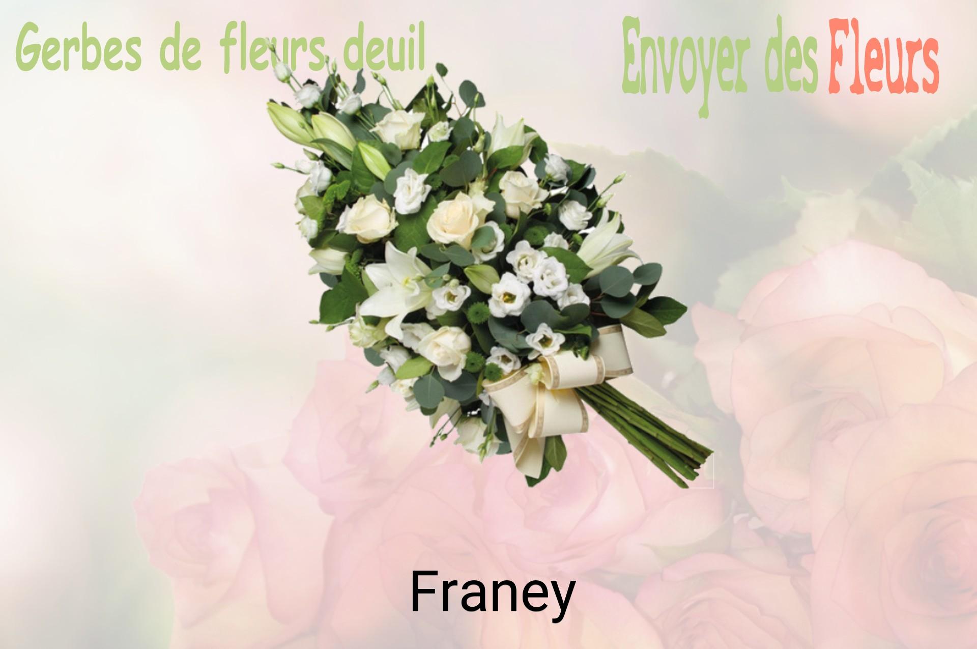 Gerbe de fleurs de deuil livrée à Franey